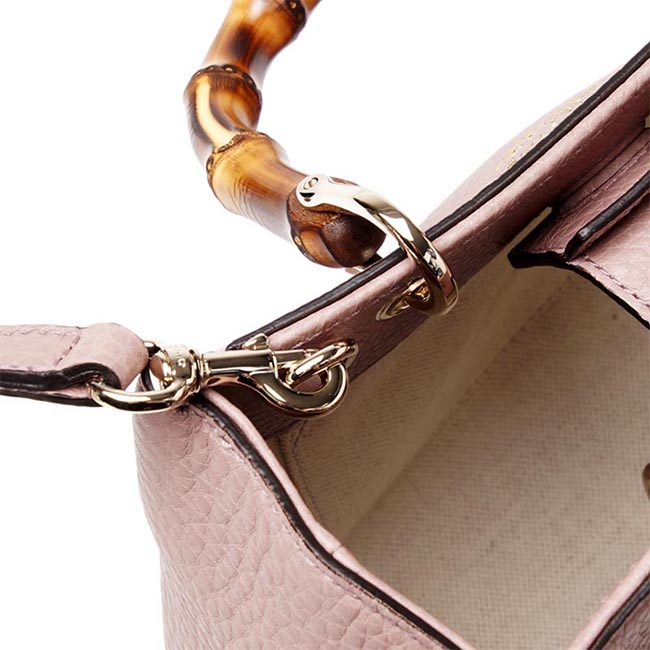 スーパーブランドグッチ ハンドバッグ(2WAY仕様) BAMBOO SHOPPER LEATHER ライトピンク ピンク系 368823 a7m0g 6812 レディース