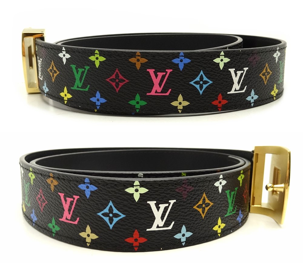 ルイヴィトンベルト&nbsp; M6890U マルチカラー サンチュール・LV CUT ノワール ベルト