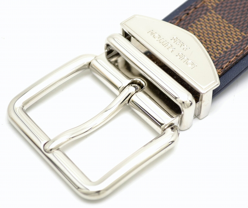 LOUIS VUITTON ルイ ヴィトン ダミエ サンチュール シドニー ベルト レザー シルバーバックル M9568V