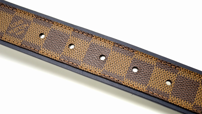 LOUIS VUITTON ルイ ヴィトン ダミエ サンチュール シドニー ベルト レザー シルバーバックル M9568V