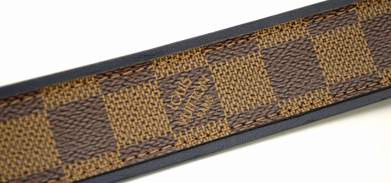 LOUIS VUITTON ルイ ヴィトン ダミエ サンチュール シドニー ベルト レザー シルバーバックル M9568V