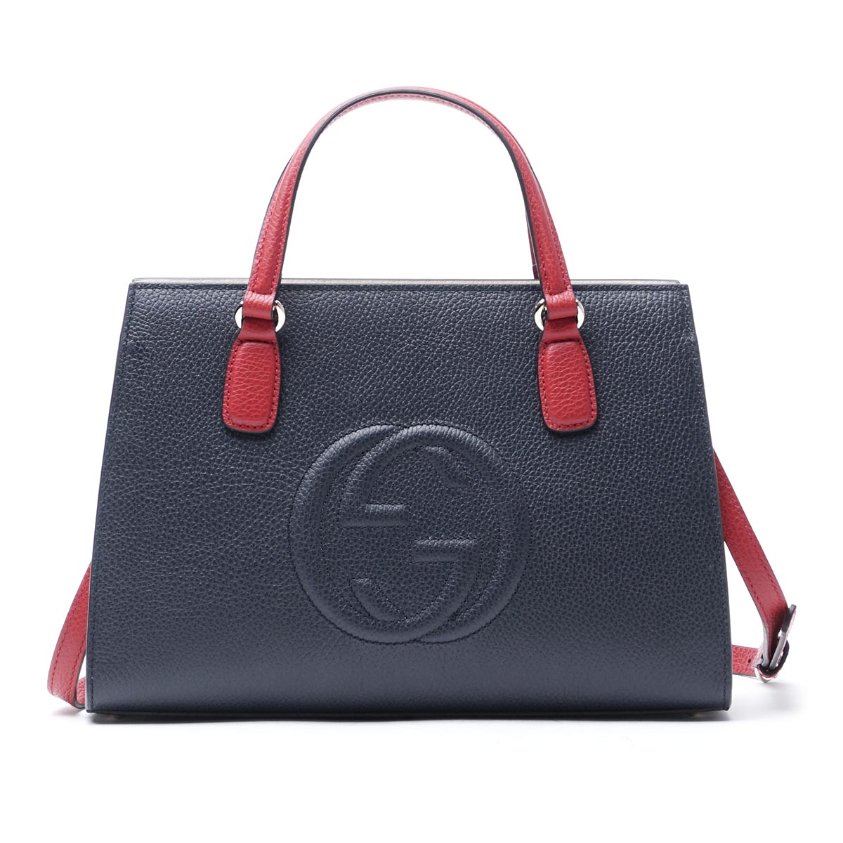 グッチ/GUCCIスーパーブランド ハンドバッグ(2WAY仕様) SOHO/ソーホー LEATHER ブルー×レッド ブルー系 431571 caoeg 4091 レディース
