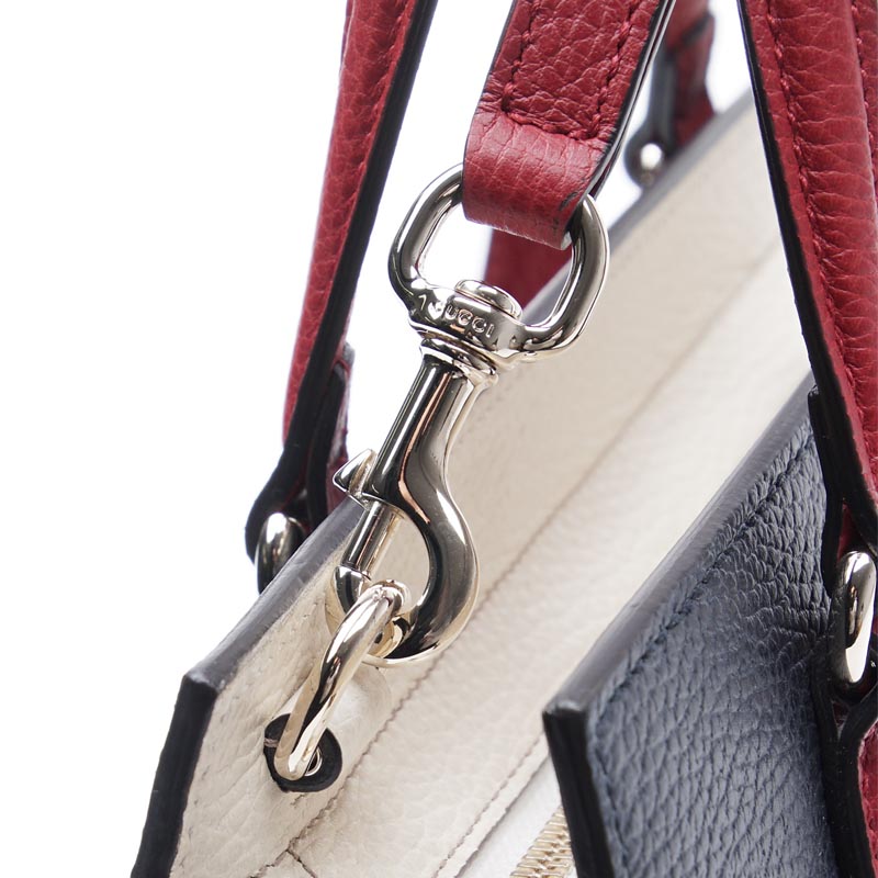 グッチ/GUCCIスーパーブランド ハンドバッグ(2WAY仕様) SOHO/ソーホー LEATHER ブルー×レッド ブルー系 431571 caoeg 4091 レディース