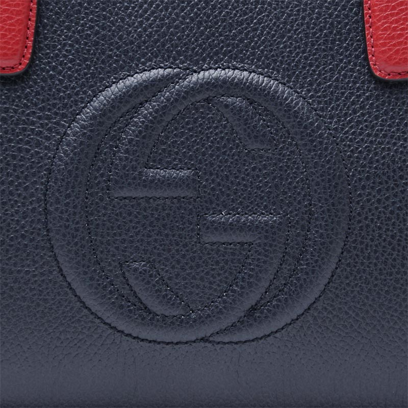 グッチ/GUCCIスーパーブランド ハンドバッグ(2WAY仕様) SOHO/ソーホー LEATHER ブルー×レッド ブルー系 431571 caoeg 4091 レディース