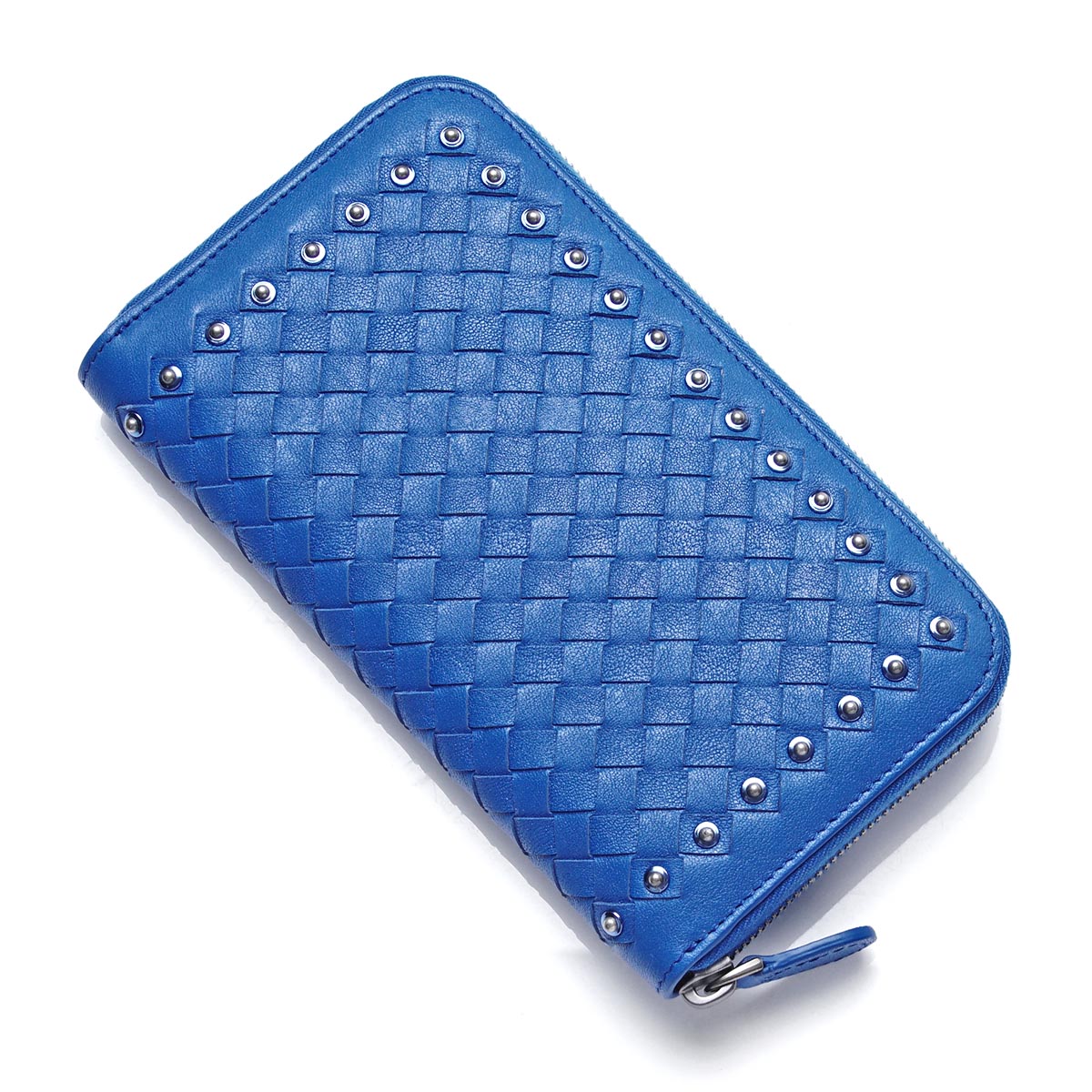 ボッテガヴェネタ ラウンドファスナー 長財布[小銭入れ付き] WASHED LAMB ブルエット ブルー系 388247 vasj1 4378 レディース