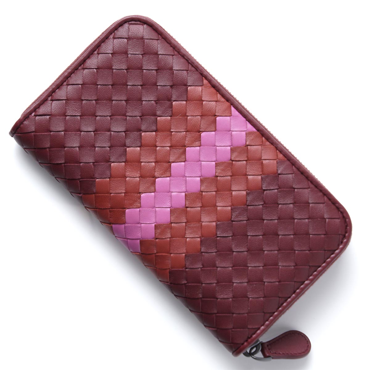 ボッテガヴェネタBOTTEGA VENETA ラウンドファスナー 長財布[小銭入れ付き] NAPPA バローロ×ブリック×ピオニー レッド系 114076 vcb41 2270 レディース