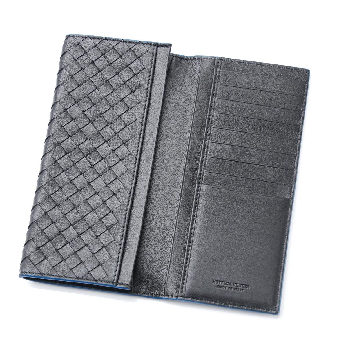 ボッテガヴェネタBOTTEGA VENETA 長財布 NAPPA ナッパ アルドアーズ×ネロ×ピーコック グレー系 120697 vcbb1 2060 メンズ