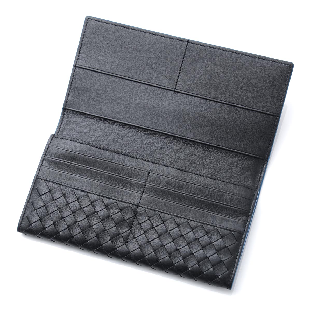 ボッテガヴェネタBOTTEGA VENETA 長財布[小銭入れ付き] NAPPA ナッパ アルドアーズ×ネロ×ピーコック グレー系 156819 vcbb1 2060 01 メンズ