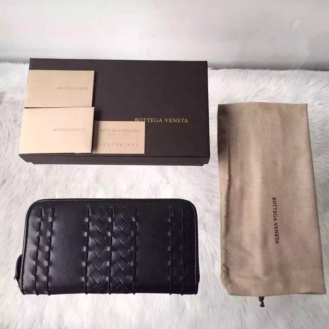ボッテガヴェネタ ラウンドファスナー 長財布[小銭入れ付き]/HIGHWAY/WAXY /NERO 344679 vago1 1000【春夏】メンズ