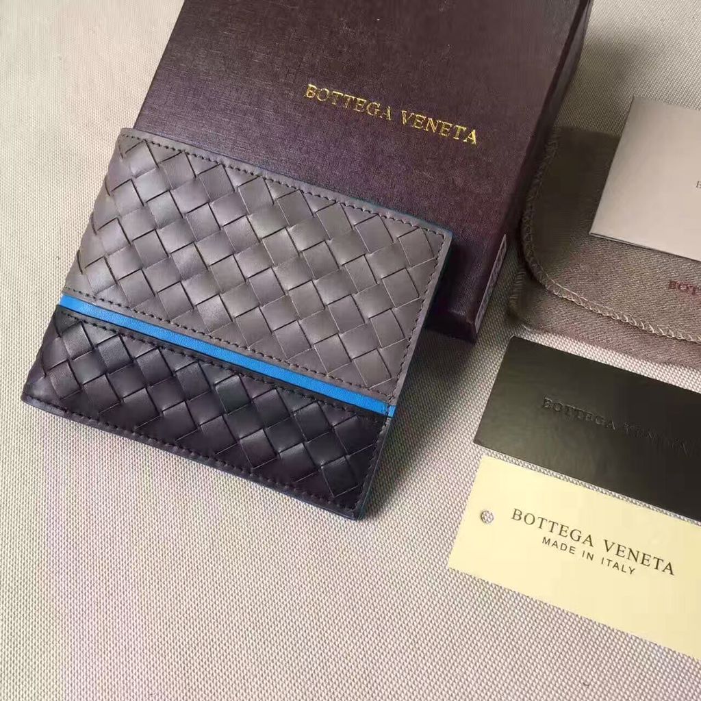 ボッテガヴェネタ/BOTTEGA VENETA 2つ折り財布 NAPPA ナッパ アルドアーズ×ネロ×ピーコック グレー系 113993 vcbb1 2060 メンズ