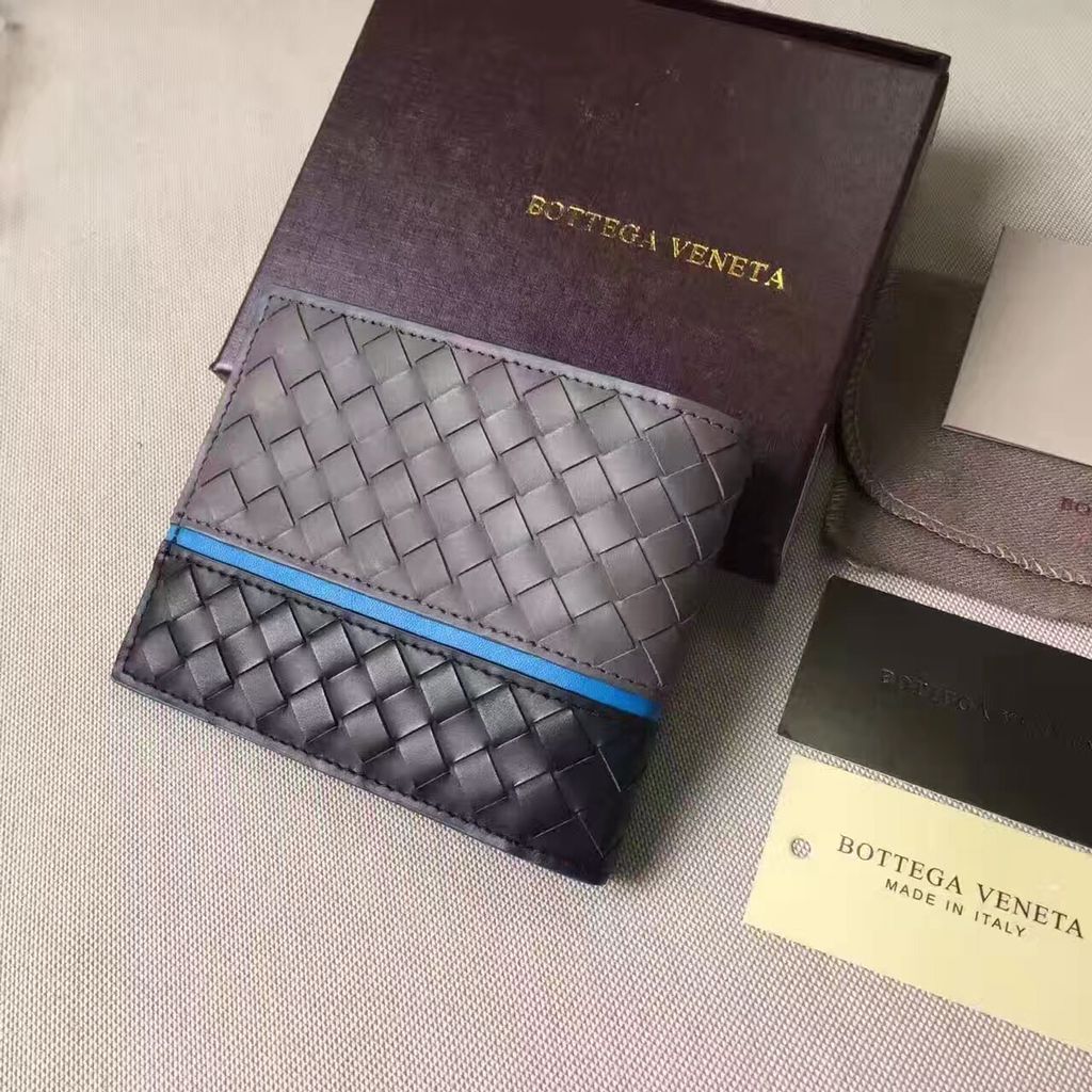 ボッテガヴェネタ/BOTTEGA VENETA 2つ折り財布 NAPPA ナッパ アルドアーズ×ネロ×ピーコック グレー系 113993 vcbb1 2060 メンズ