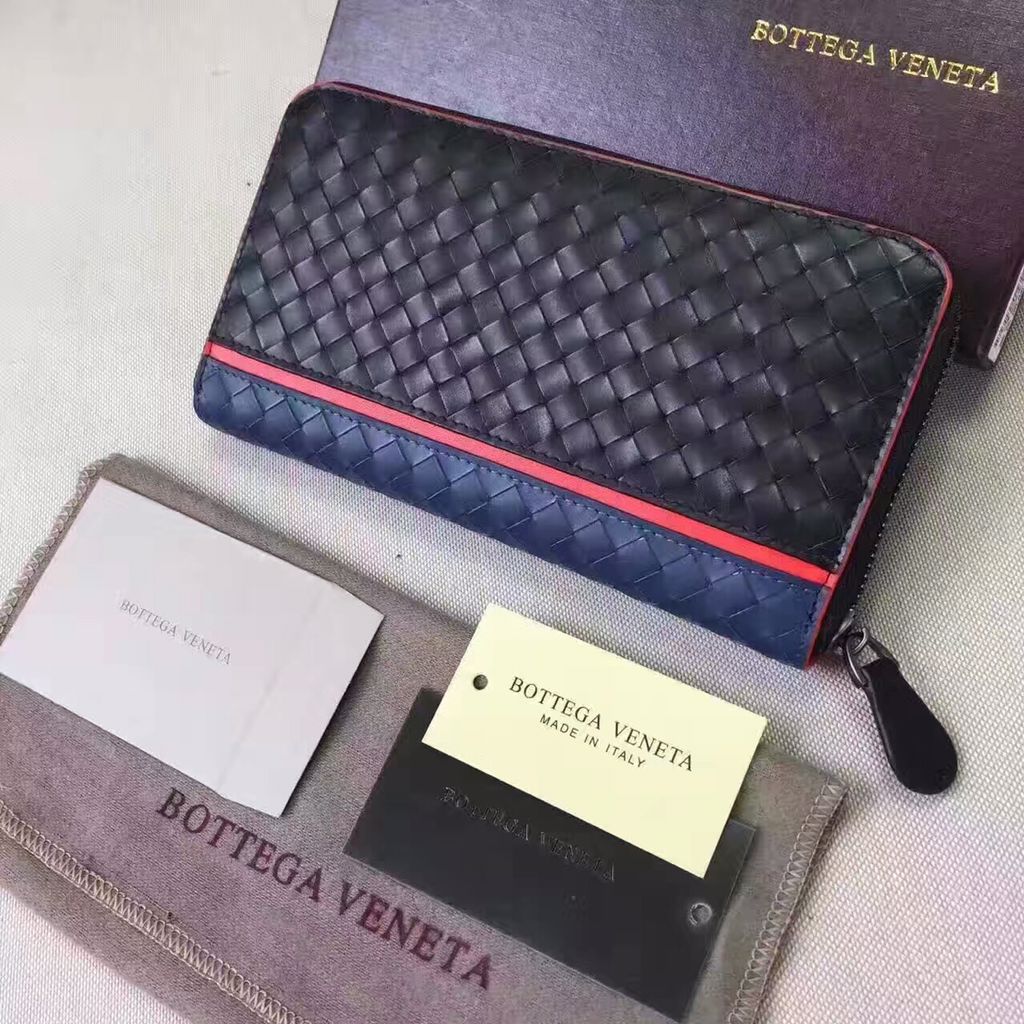 ボッテガヴェネタBOTTEGA VENETA ラウンドファスナー 長財布[小銭入れ付き] NAPPA ナッパ パシフィック×トルマリン×ベスビオ ブルー系 114076 vcbb1 8170 メンズ