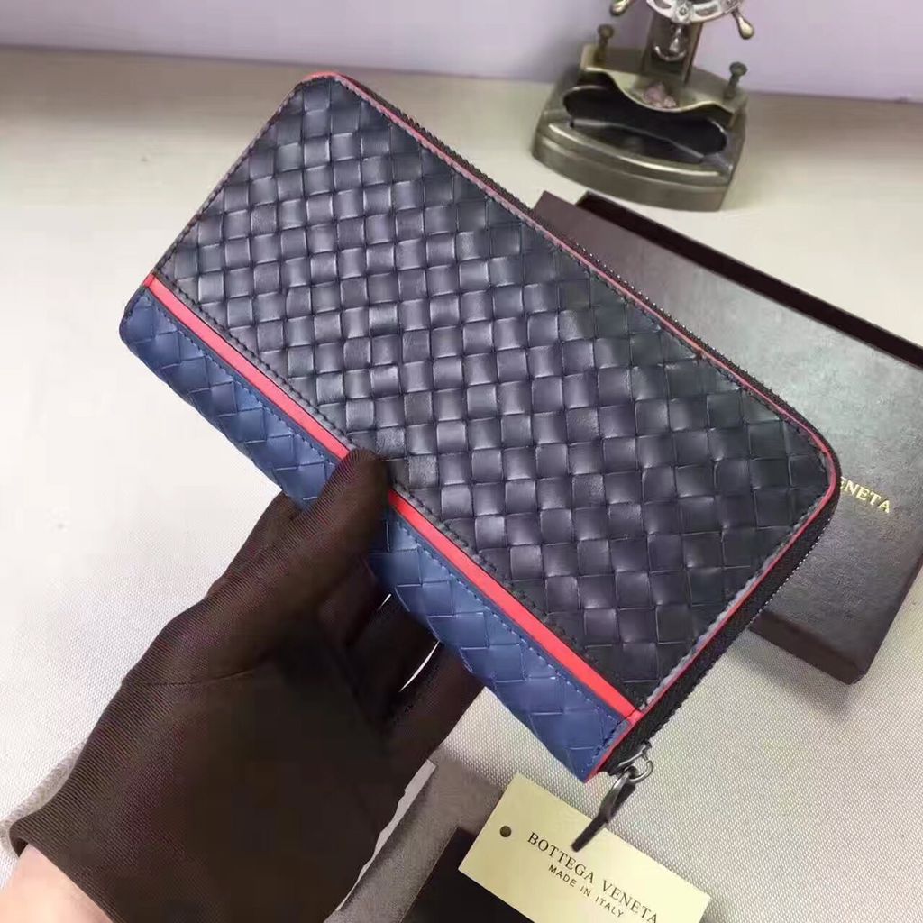 ボッテガヴェネタBOTTEGA VENETA ラウンドファスナー 長財布[小銭入れ付き] NAPPA ナッパ パシフィック×トルマリン×ベスビオ ブルー系 114076 vcbb1 8170 メンズ