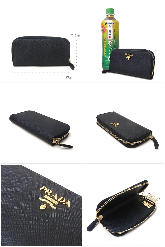 プラダ アウトレット PRADA キーケース 1PG604 サフィアーノ ラウンドファスナー キーケース SAFFIANO METAL / NERO【RCP】レディース