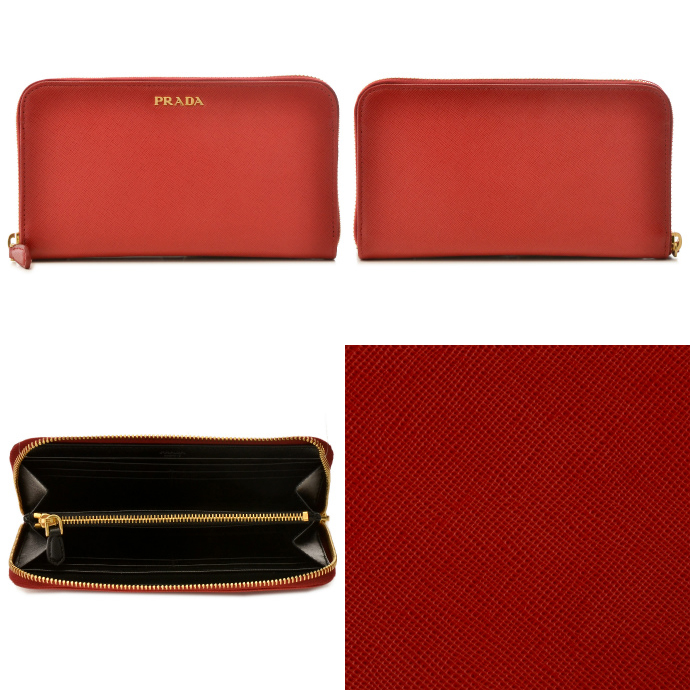 PRADA/プラダ カーフスキン ラウンドファスナー長財布 1M0506 2E53 C9F