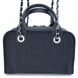 シャネル ハンドバッグ CHANEL チェーンショルダーバッグ/ボウリングバッグ ドーヴィル ココマーク デニム ネイビー A92749 Y10472 2A183