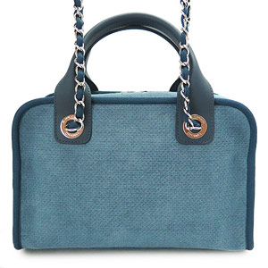 シャネル ハンドバッグ CHANEL チェーンショルダーバッグ/ボウリングバッグ ドーヴィル ココマーク デニム ライトネイビー A92749 Y10472 BLUE
