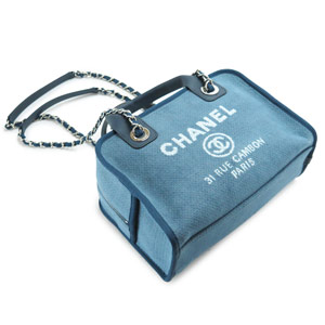 シャネル ハンドバッグ CHANEL チェーンショルダーバッグ/ボウリングバッグ ドーヴィル ココマーク デニム ライトネイビー A92749 Y10472 BLUE