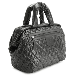 シャネル ボストンバッグ CHANEL ハンドバッグ ナイロン コクーン キルティング ブラック A49503 Y06883 94305/BK