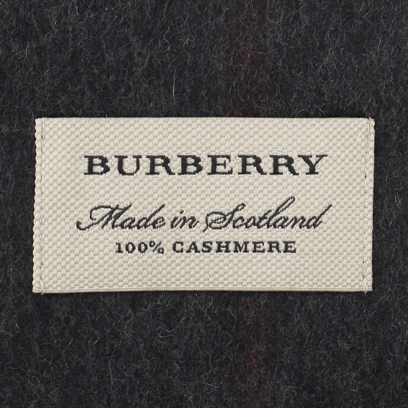 バーバリーマフラー BURBERRY カシミアマフラー チャコールチェック MU GIANT ICON168 3913731 0260B CHARCOAL CHECK 