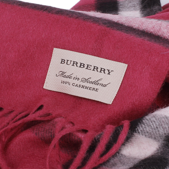 バーバリー BURBERRY カシミアマフラー GIANT ICON フューシャピンク 3895093 168:CS 6706B FUCHSIA PINK 