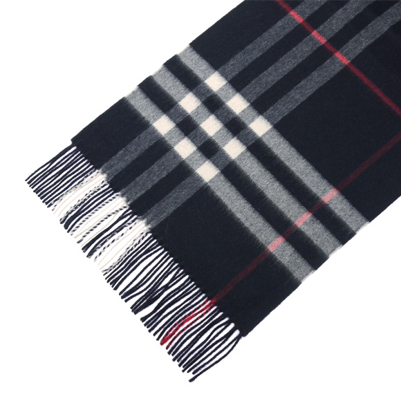 バーバリー BURBERRY カシミアマフラー ネイビーチェック GIANT ICON 3993734 168:CS 4100B NAVY CHECK