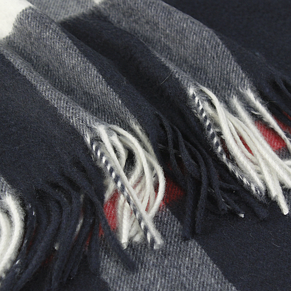 バーバリー BURBERRY カシミアマフラー ネイビーチェック MU HALF MEGA CHECK 3878937/4031054 SCARF:CS 4100B NAVY CHECK 