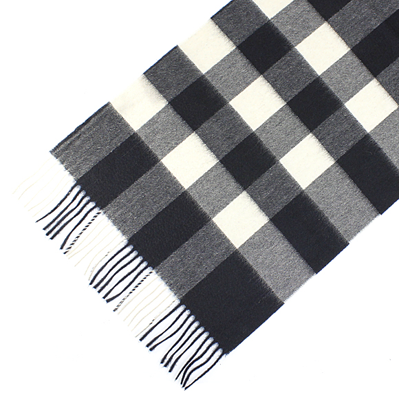 バーバリー BURBERRY カシミアマフラー ネイビーチェック MU HALF MEGA CHECK 3878937/4031054 SCARF:CS 4100B NAVY CHECK 