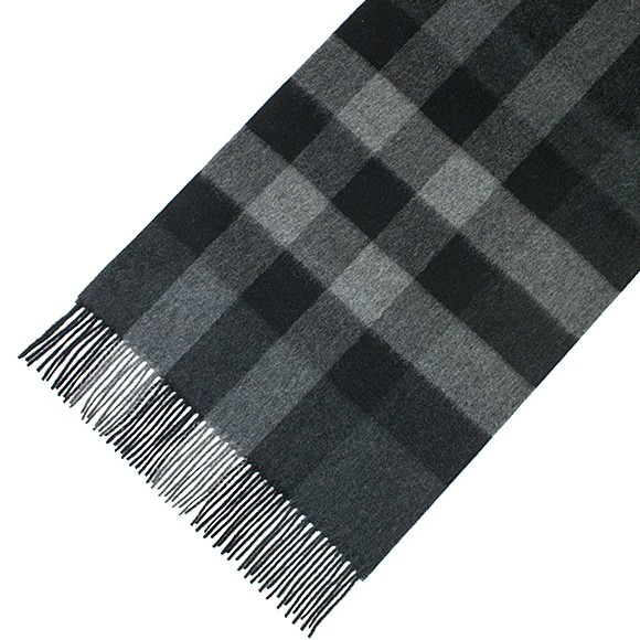 バーバリー BURBERRY カシミアマフラー チャコールチェック MU HALF MEGA CHECK 3957669/4031051 SCARF:CS 0260C CHARCOAL CHECK