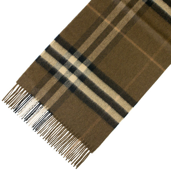 バーバリー BURBERRY カシミアマフラー オークブラウンチェック GIANT ICON 3994308 168:CS 2065B OAK BROWN