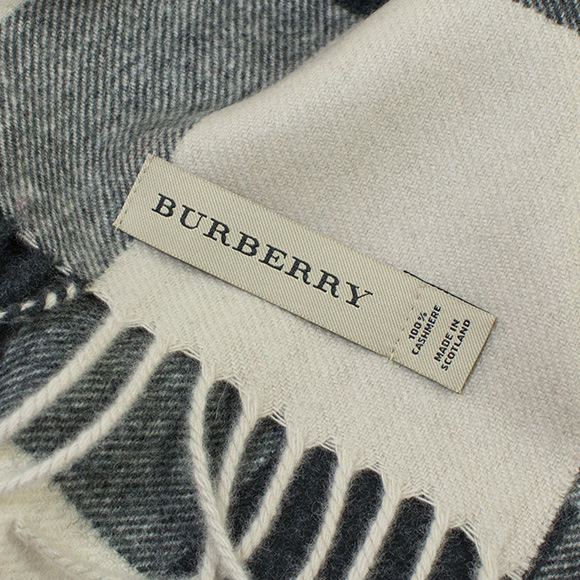 バーバリー BURBERRY カシミアマフラー ストーンチェック MU HALF MEGA CHECK 3994138 CS 2501B STONE