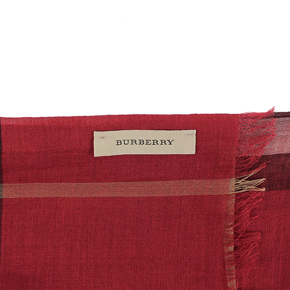 バーバリー BURBERRY ストール シルク混ストール GAUZE GIANT CHK パレードレッドチェック 3954620 CHK:AALKT 6045B PARADE RED CHECK