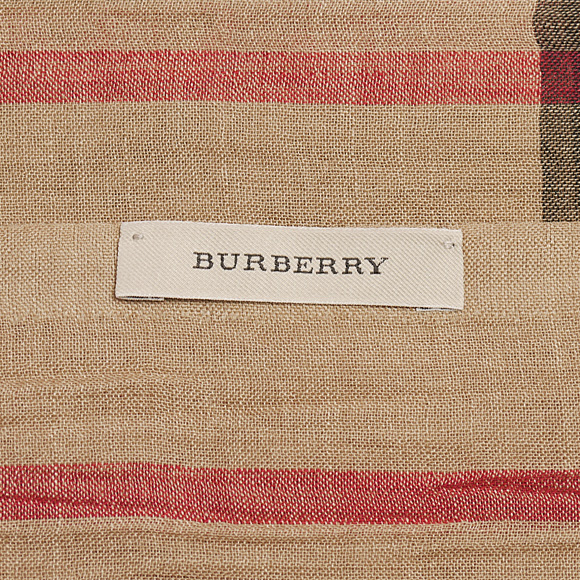 バーバリー BURBERRY シルク混ストール GAUZE GIANT CHK キャメルチェック 3743232 CHK:AALKT 2310C CAMEL CHECK 