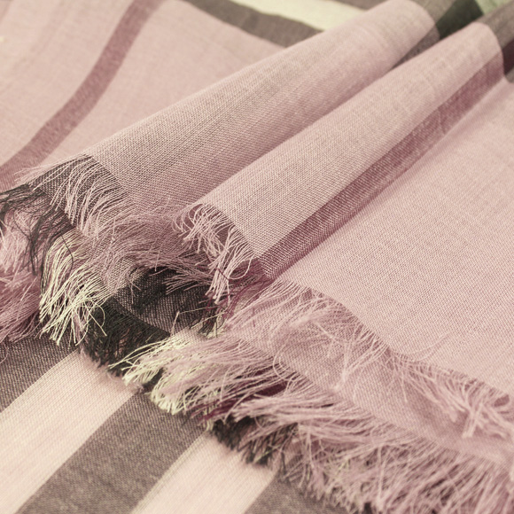 バーバリー BURBERRY ストール シルク混ストール ピンクヘザーチェック MU GAUZE GIANT CHK 3931673 6553B PINK HEATHER CHECK