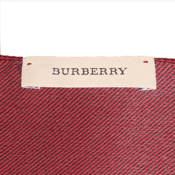 バーバリー BURBERRY シルクストール COLOUR CHECK SQUARE CORE OBLONG パレードレッドチェック 3955269 AAJBQ 6045B 