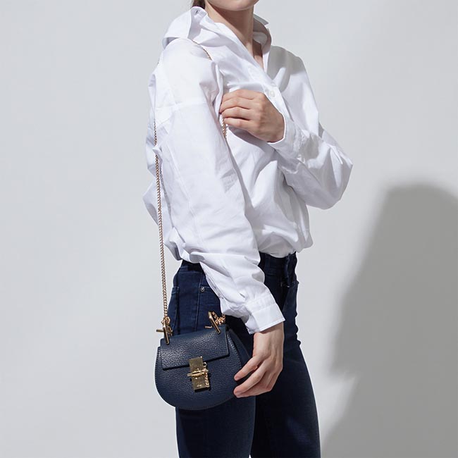 クロエ Chloe ショルダーバッグ DREW ドリュー LEATHER DENIM BLUE ブルー系 3s1038 944 bjw レディース