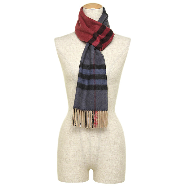 バーバリー&nbsp; マフラー BURBERRY 3978227 4402B CASHMERE OVERPRINT カシミア100％ 30cm×168cm TEAL/CAMEL