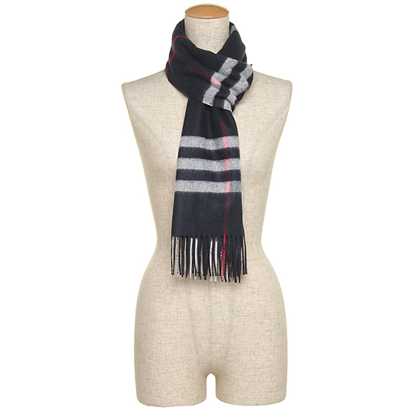 バーバリー&nbsp; マフラー BURBERRY 3993734 4100B CLASSIC CASHMERE カシミア100％ 30×168cm ストール NAVY