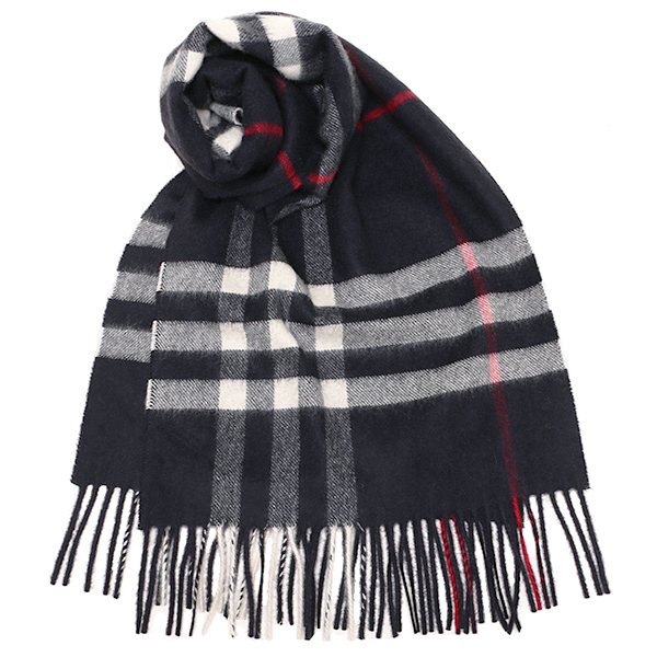 バーバリー&nbsp; マフラー BURBERRY 3993734 4100B CLASSIC CASHMERE カシミア100％ 30×168cm ストール NAVY