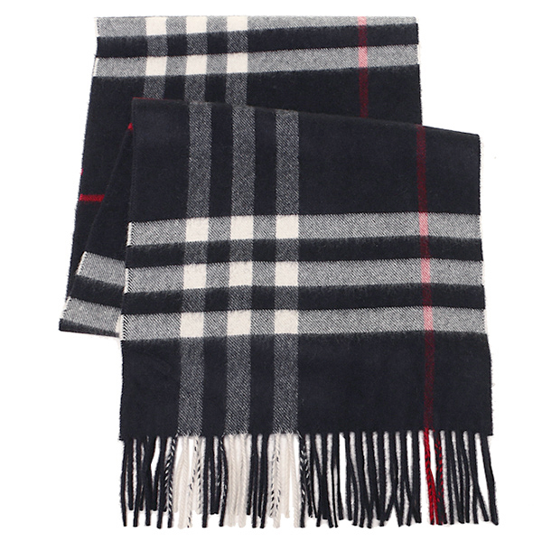 バーバリー&nbsp; マフラー BURBERRY 3993734 4100B CLASSIC CASHMERE カシミア100％ 30×168cm ストール NAVY
