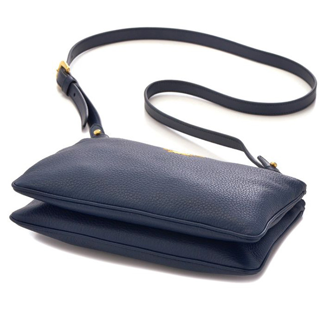 プラダ PRADA 2017年春夏新作 カーフスキン ショルダーバッグ ネイビー系 バッグ BAG 1BH046 2BBE 216