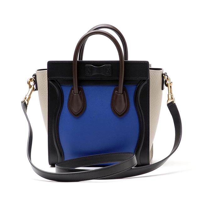 セリーヌCELINE/ ハンドバッグ(2WAY仕様)/LUGGAGE/ラゲージ ナノショッパー LEATHER /Indigo ブルー系 レディース16824 3zsc 07in