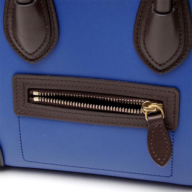 セリーヌCELINE/ ハンドバッグ(2WAY仕様)/LUGGAGE/ラゲージ ナノショッパー LEATHER /Indigo ブルー系 レディース16824 3zsc 07in