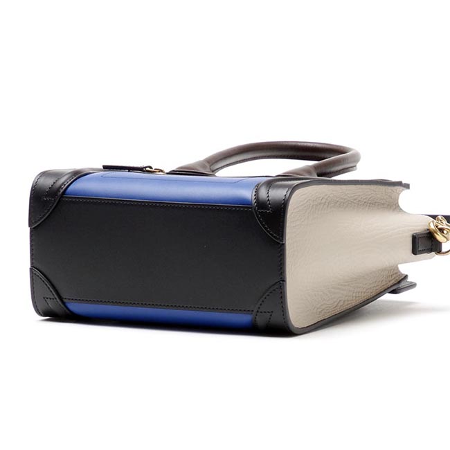 セリーヌCELINE/ ハンドバッグ(2WAY仕様)/LUGGAGE/ラゲージ ナノショッパー LEATHER /Indigo ブルー系 レディース16824 3zsc 07in