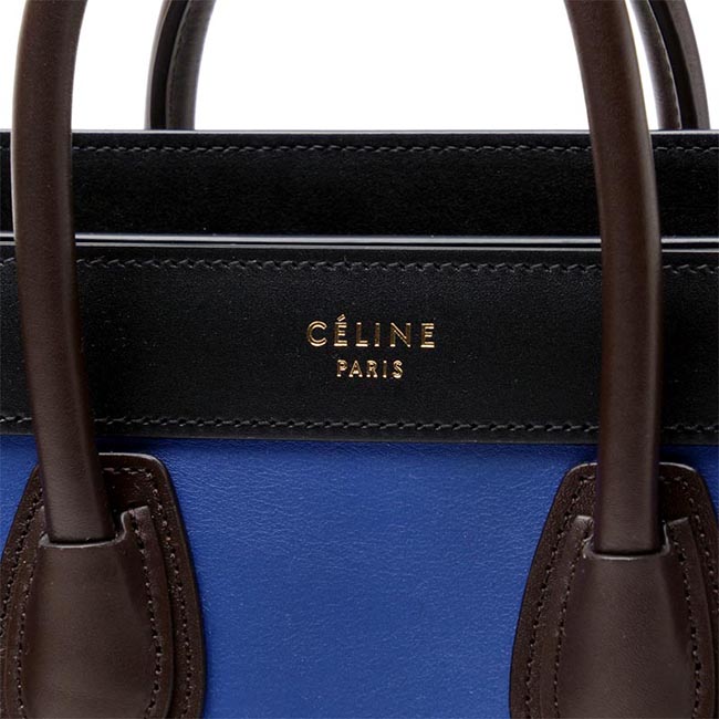 セリーヌCELINE/ ハンドバッグ(2WAY仕様)/LUGGAGE/ラゲージ ナノショッパー LEATHER /Indigo ブルー系 レディース16824 3zsc 07in