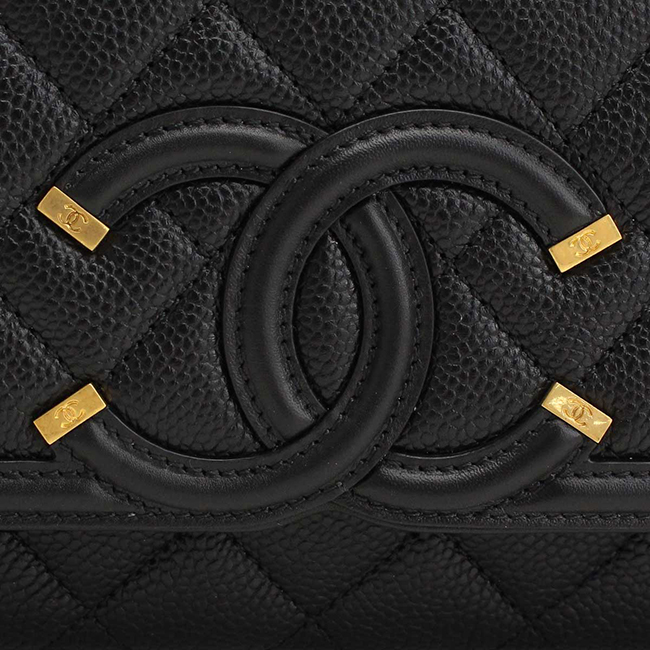 シャネル (CHANEL) チェーンショルダーフラッバッグブラック レディース A93341