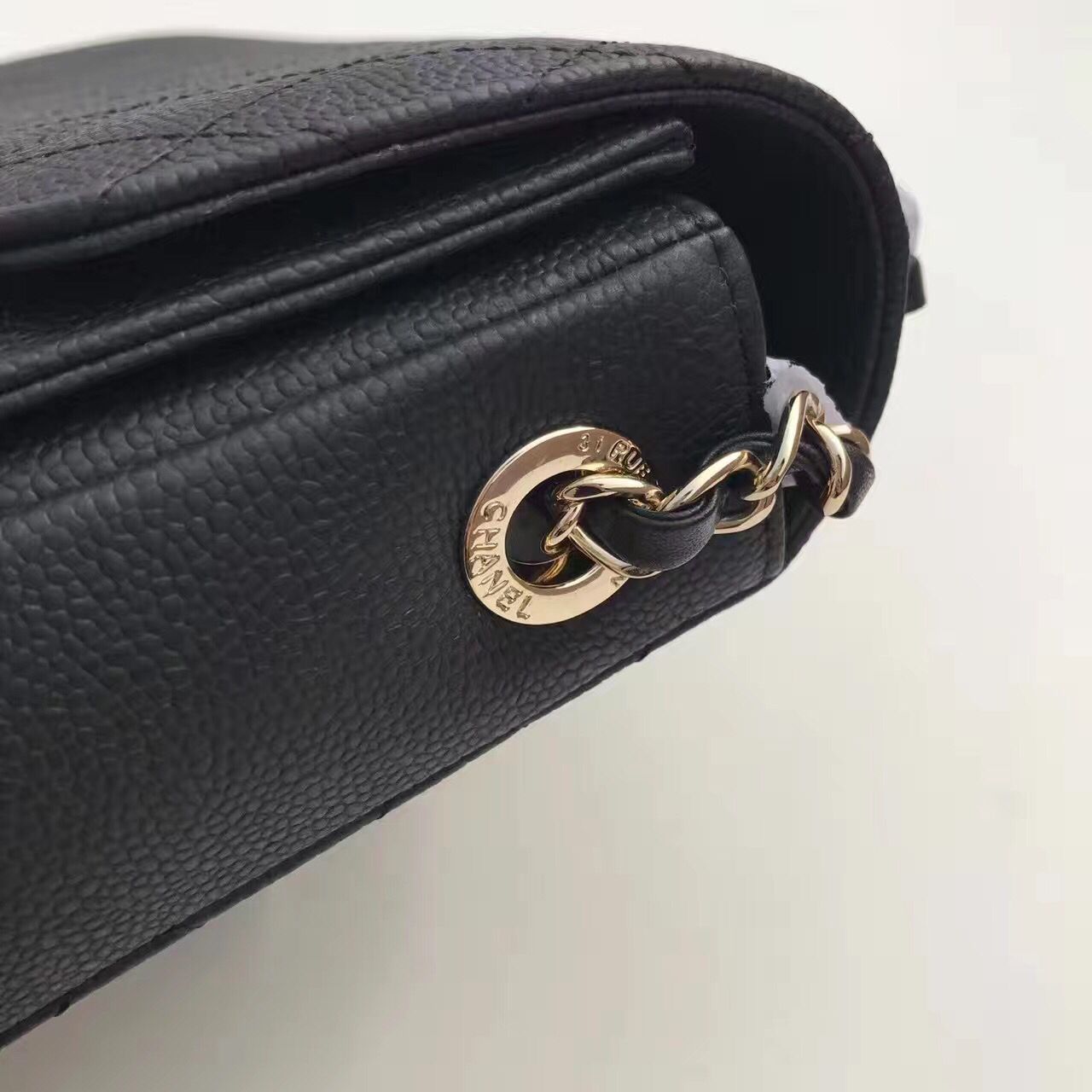 ブランドシャネル  chanel ハンドバッグ　グレインド　カーフスキン　ブラック A93659 Y61153 C0201