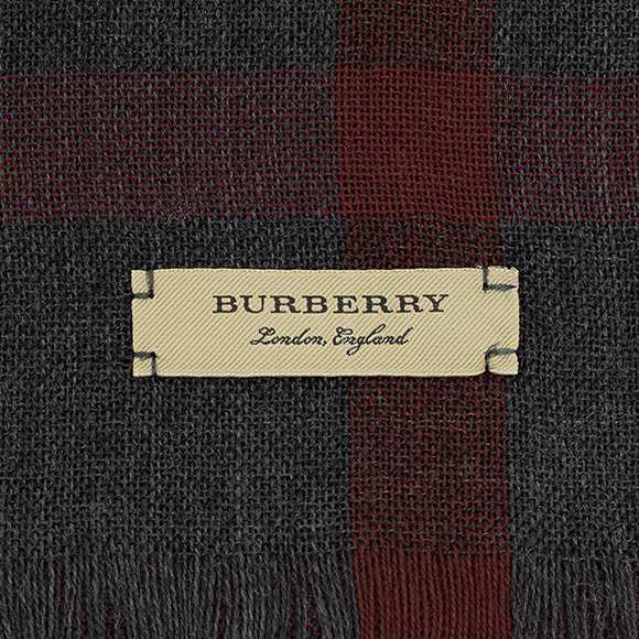 バーバリー  BURBERRY ストール カシミア混ストール チャコールグレーチェック MU TONAL LTW CK 4000328 S:AARVP 0260B CHARCOAL