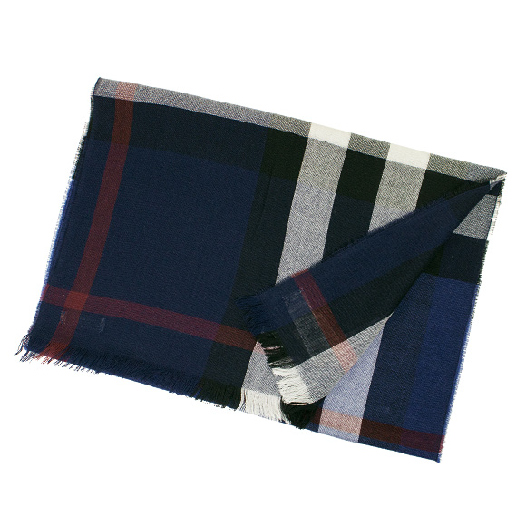 バーバリー  BURBERRY ストール カシミア混ストール ネイビーチェック TONAL LTW CK 4000326 S:AARVP 4100B NAVY 