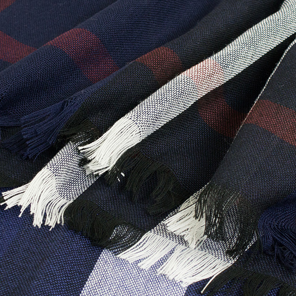 バーバリー  BURBERRY ストール カシミア混ストール ネイビーチェック TONAL LTW CK 4000326 S:AARVP 4100B NAVY 